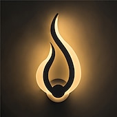 abordables Apliques de pared LED-Lightinthebox Lámparas de pared LED de 1 luz de 31 cm, apliques de pared con diseño en forma de fuego, tiendas/cafeterías de estilo minimalista moderno, aplique de acrílico genérico 10w ip44
