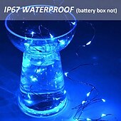abordables Alimentación por batería-Guirnalda de luces LED de 2m, 20led, alambre de cobre, luces para decoración de boda, árbol de Navidad, fiesta de boda, botón de regalo, batería