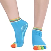 economico Calze da Yoga-1 Paio Calze yoga Calzini antiscivolo da yoga Cinque calzini della punta Per donna Antiscivolo Traspirante Protettivo Viola scuro Azzurro Rosa + giallo Autunno Inverno per Yoga Pilates Danza Bikram