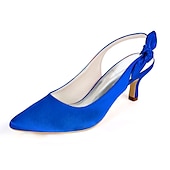 abordables Officiel-Escarpins blancs à bout pointu et bride arrière avec nœud papillon pour femme - chaussures de mariée et de mariage élégantes