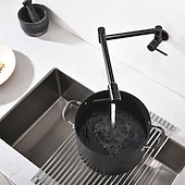 preiswerte Faltbar-Küchenarmatur, an der Wand montierter Topffüller, zwei Griffe, ein Loch, verchromt / ölgeriebene Bronze / Nickel, gebürsteter, faltbarer Topffüller, an der Wand montierte, moderne Küchenarmaturen,