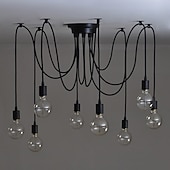 abordables Éclairages grappe-8 lumières 120CM Style de bougie Lustre Métal Finitions Peintes 110-120V 220-240V