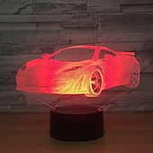 economico Luci notturne 3D-auto da corsa 3d led illusione lampada luce notturna 7 colori dimmerabile usb powered touch control per bambini auto creative regali per ragazzi