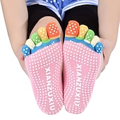 economico Calze da Yoga-1 Paio Calze yoga Calzini antiscivolo da yoga Cinque calzini della punta Per donna Antiscivolo Traspirante Protettivo Viola scuro Azzurro Rosa + giallo Autunno Inverno per Yoga Pilates Danza Bikram