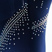 cheap Figure Skating Dresses-Figure Skating Dress Women's Girls' Ice Skating Dress Purple Dark Purple Black Mesh Spandex High Elasticity Competition Skating Wear Anatomic Design Quick Dry Handmade Classic Crystal / Rhinestone