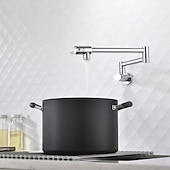 preiswerte Faltbar-Küchenarmatur, an der Wand montierter Topffüller, zwei Griffe, ein Loch, verchromt / ölgeriebene Bronze / Nickel, gebürsteter, faltbarer Topffüller, an der Wand montierte, moderne Küchenarmaturen,