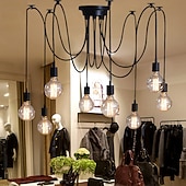 abordables Éclairages grappe-8 lumières 120CM Style de bougie Lustre Métal Finitions Peintes 110-120V 220-240V