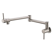 preiswerte Faltbar-Küchenarmatur, an der Wand montierter Topffüller, zwei Griffe, ein Loch, verchromt / ölgeriebene Bronze / Nickel, gebürsteter, faltbarer Topffüller, an der Wand montierte, moderne Küchenarmaturen,