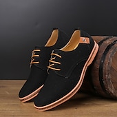 cheap Semi-Formal-Men&#039;s Green Suede Lace-Up Oxford Shoes with Tan Accents, Stylish Casual Dress Shoes for Office and Formal Events
