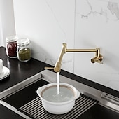 preiswerte Faltbar-Küchenarmatur, an der Wand montierter Topffüller, zwei Griffe, ein Loch, verchromt / ölgeriebene Bronze / Nickel, gebürsteter, faltbarer Topffüller, an der Wand montierte, moderne Küchenarmaturen,