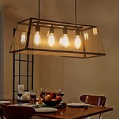 voordelige Eilandlichten-4-lichts 78 cm kroonluchter metaal glas eiland / industrieel geschilderde afwerkingen retro vintage / landelijk 110-120v / 220-240v