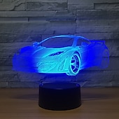 economico Luci notturne 3D-auto da corsa 3d led illusione lampada luce notturna 7 colori dimmerabile usb powered touch control per bambini auto creative regali per ragazzi