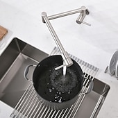preiswerte Faltbar-Küchenarmatur, an der Wand montierter Topffüller, zwei Griffe, ein Loch, verchromt / ölgeriebene Bronze / Nickel, gebürsteter, faltbarer Topffüller, an der Wand montierte, moderne Küchenarmaturen,