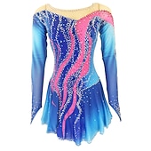 ieftine Rochii de patinaj artistic-Rochie de Patinaj Artistic Pentru femei Fete Πατινάζ στο πάγο Rochii Ținute Yan roz Violet Alb / Alb Deschide Înapoi Spandex Înaltă Elasticitate Antrenament Ținută Patinaj Confecționat Manual Mat