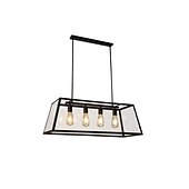 voordelige Eilandlichten-4-lichts 78 cm kroonluchter metaal glas eiland / industrieel geschilderde afwerkingen retro vintage / landelijk 110-120v / 220-240v