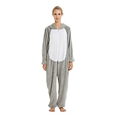 Недорогие Костюмы-комбинезоны-Для подростков Взрослые Животное Кролик Полотняное плетение Пижамы Камуфляж Костюм-комбинезон Карнавальный костюм Кролик Цельные пижамы Кигуруми Пижамы Забавный костюм Для Муж. и жен.