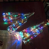 cheap Battery String Lights-Elegant Wedding Reception Party LED Wine Bottle Cork String Light 4pcs 1pc 2m 20LED Electroplating Starry Wire String Lights for Bottle DIY Table Decoration Christmas Wedding Party