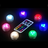 cheap Underwater Lights-12pcs Underwater Submersible LED Pool Light Waterproof with Remote Control for Bath Tub Vase Aquarium Party Wedding Decor Battery Operated