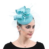 levne Fascinátory a klobouky-fascinators kentucky derby klobouk vlasový doplněk pštrosí kožešina prádlo / směs bavlny kbelík klobouk párty / večer belmont stakes melbourne cup s peřím květinová pokrývka hlavy pokrývka hlavy