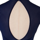 voordelige Schaatsjurken-Kunstschaatsjurk Dames Voor meisjes Schaatsen Jurken Outfits Donker Marineblauw Lapwerk Netstof Spandex Hoge Elasticiteit Oefenen Professioneel Wedstrijd Kunstschaatskleding Met de hand gemaakt