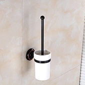 levne Držáky na záchodovou štětku-WC kartáč s držákem, starožitný mosazný nástěnný pogumovaný kartáč na WC mísu a držák do koupelny