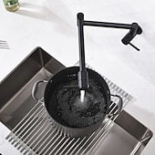 preiswerte Faltbar-Küchenarmatur, an der Wand montierter Topffüller, zwei Griffe, ein Loch, verchromt / ölgeriebene Bronze / Nickel, gebürsteter, faltbarer Topffüller, an der Wand montierte, moderne Küchenarmaturen,