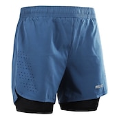 cheap Mens Active Shorts-Arsuxeo Men&#039;s Running Shorts Gym Shorts Yoga Shorts Drawstring 2 in 1 Split Zipper Pocket Base Layer Outdoor Athletic Summer Spandex Quick Dry Lightweight Reflective Strips Yoga Gym Workout Marathon