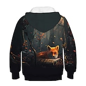 economico Animali 3D per Ragazzo-Da ragazzo 3D Animali Volpe Felpa con cappuccio Manica lunga Stampa 3D Primavera Autunno Attivo stile sveglio Streetwear Bambino 3-12 anni Giornaliero