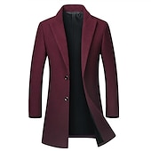 economico Trench da uomo-Per uomo Cappotto invernale Cappotto di lana Cappotto Attività commerciale Informale Inverno Lana Capispalla Abbigliamento Essenziale Tinta unita Bavero classico