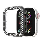 رخيصةأون جراب ساعة ذكية-مشاهدة حالة متوافق مع Apple Watch Series 8 7 41mm 45mm / Series 6 5 4 SE 40mm 44mm / Series 3 2 1 38mm 42mm مقاومة للخدش بلينغ الماس مكتشف الغبار الكمبيوتر الشخصي ووتش غطاء