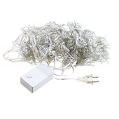זול מוצרים עם חיבור לחשמל-4 m 13ft 96 אורות מחרוזת טבילה הובילה אותנו תקע 110 v-120 v תקע האיחוד האירופי 220 v-240 v וילון להארכה המקושרים 8 מצבים מחרוזת חבל דקורטיבי חג המולד מנצנץ אור חם קר לבן rgb