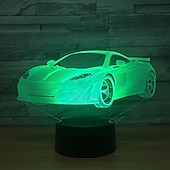 economico Luci notturne 3D-auto da corsa 3d led illusione lampada luce notturna 7 colori dimmerabile usb powered touch control per bambini auto creative regali per ragazzi