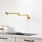 preiswerte Faltbar-Küchenarmatur, an der Wand montierter Topffüller, zwei Griffe, ein Loch, verchromt / ölgeriebene Bronze / Nickel, gebürsteter, faltbarer Topffüller, an der Wand montierte, moderne Küchenarmaturen,