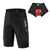 voordelige Heren Shorts, Panty&#039;s &amp; Broeken-WOSAWE Voor heren MTB shorts Wielrenshorts Fietsen Gewatteerde shorts MTB shorts Ruim Passend Bergracen Wegwielrennen Sport 3D-pad Fietsen Ademend Anatomisch ontwerp Zwart Groen Siliconen Kleding