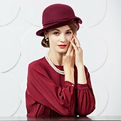 رخيصةأون قبعات حفلة-100% صوف قبعات مع لون واحد 1PC فضفاض / مناسب للبس اليومي خوذة