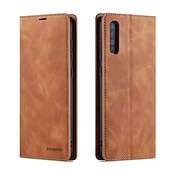 abordables Coques Samsung-téléphone Coque Pour Samsung Galaxy S24 A6 (2018) A8 2018 A10 A30 A50 M10 A20 A40 A90 Coque Intégrale Étui en cuir Etui folio Clapet Portefeuille Porte Carte Couleur Pleine TPU faux cuir
