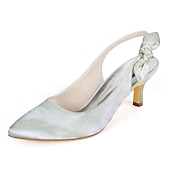 abordables Officiel-Escarpins blancs à bout pointu et bride arrière avec nœud papillon pour femme - chaussures de mariée et de mariage élégantes