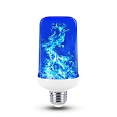 baratos Lâmpadas LED em Forma de Espiga-Lâmpada de efeito de chama led luzes de férias 4 modos luz azul amarela 6w e27 e26 base halloween natal decoração de casa luzes de decoração de jardim ac 85-265v