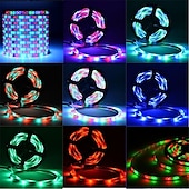 Недорогие Дистанционное управление-Смарт-светодиодная лента 10 м 32,8 фута rgb smd 2835 600leds работает с подсветкой alexa google tv с пультом дистанционного управления с 24 клавишами