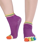 economico Calze da Yoga-1 Paio Calze yoga Calzini antiscivolo da yoga Cinque calzini della punta Per donna Antiscivolo Traspirante Protettivo Viola scuro Azzurro Rosa + giallo Autunno Inverno per Yoga Pilates Danza Bikram