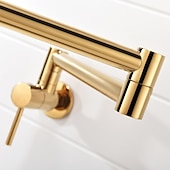 preiswerte Faltbar-Küchenarmatur, an der Wand montierter Topffüller, zwei Griffe, ein Loch, verchromt / ölgeriebene Bronze / Nickel, gebürsteter, faltbarer Topffüller, an der Wand montierte, moderne Küchenarmaturen,