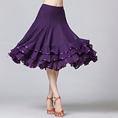 Χαμηλού Κόστους Ρούχα Προπόνησης-Λάτιν Χοροί Φούστες Πλισέ Με διαδοχικές σούρες Κυματοειδές Γυναικεία Επίδοση Εκπαίδευση Φυσικό Δίχτυ Mohair