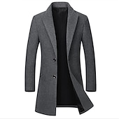 economico Trench da uomo-Per uomo Cappotto invernale Cappotto di lana Cappotto Attività commerciale Informale Inverno Lana Capispalla Abbigliamento Essenziale Tinta unita Bavero classico