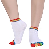 economico Calze da Yoga-1 Paio Calze yoga Calzini antiscivolo da yoga Cinque calzini della punta Per donna Antiscivolo Traspirante Protettivo Viola scuro Azzurro Rosa + giallo Autunno Inverno per Yoga Pilates Danza Bikram
