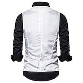 preiswerte Men&#039;s Vest-Herren Weste Weihnachten Hochzeitsfeier Neujahr Mittelalterliche Renaissance Sommer Frühling Vintage-Stil Stickerei Polyester Cosplay Farbblock V Ausschnitt Dünn Schwarz Weiß Rote Weste