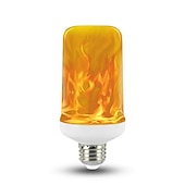 baratos Lâmpadas LED em Forma de Espiga-Lâmpada de efeito de chama led luzes de férias 4 modos luz azul amarela 6w e27 e26 base halloween natal decoração de casa luzes de decoração de jardim ac 85-265v
