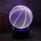 お買い得  3Dナイトライト-スポーツファンの男の子の女の子のためのスマートタッチ誕生日バレンタインデーギフトを変更する7色の3Dバスケットボールナイトライト目の錯覚ランプ