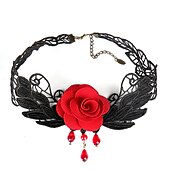 cheap Accessories and More-Choker Lace Necklace Masquerade Gothic Steampunk Halloween Goose Down Alloy For Lolita Cosplay Halloween Carnival Women&#039;s Costume Jewelry Fashion Jewelry