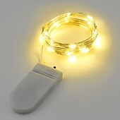 abordables Lumières de Noël-Guirlande lumineuse élégante à 10 LED pour réception de mariage, 1 m, 10 LED, fil de cuivre, alimentée par batterie, pour Noël, fête, mariage, décoration de la maison, sans batterie