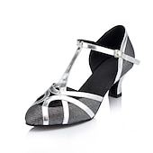 economico Scarpe da ballo di sala e danza moderna-Per donna Liscio Scarpe per danza moderna Prestazioni Addestramento Feste Tacchi A fantasia Tacco spesso Con cinturino a T Argento Nero Oro